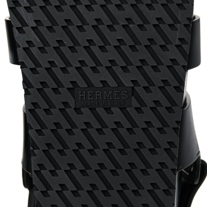 Hermes Calfskin Womens Takara Sandals 38.5 Black 6 of 11