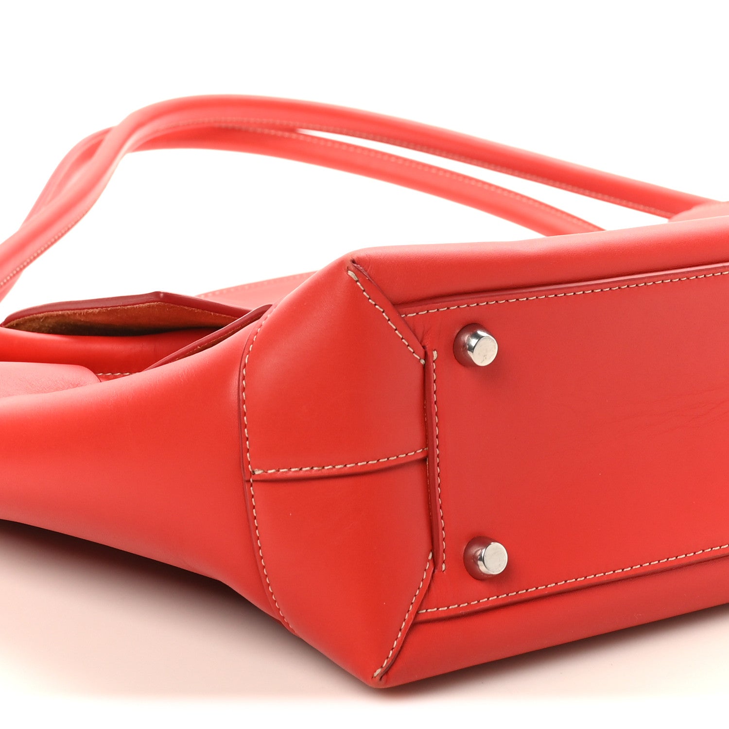 Bottega Veneta French Calfskin Maxi Intrecciato Medium Arco Red 8 of 9