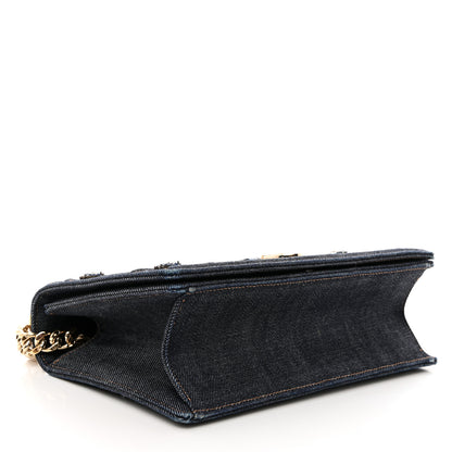 Christian Dior Denim Crystal Medium Diorama Flap Bag Blue 4 of 10