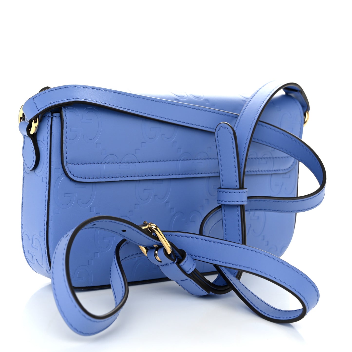Calfskin GG Super Mini Shoulder Bag Blue