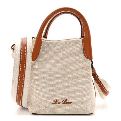 Loro Piana Cotton Linen Calfskin Micro Bale Bag Natural Warm Tan 1 of 9