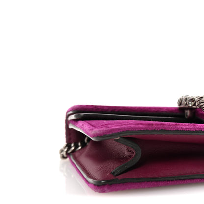 Gucci Velvet Super Mini Dionysus Shoulder Bag Fuchsia Violet Cyclamen 8 of 9