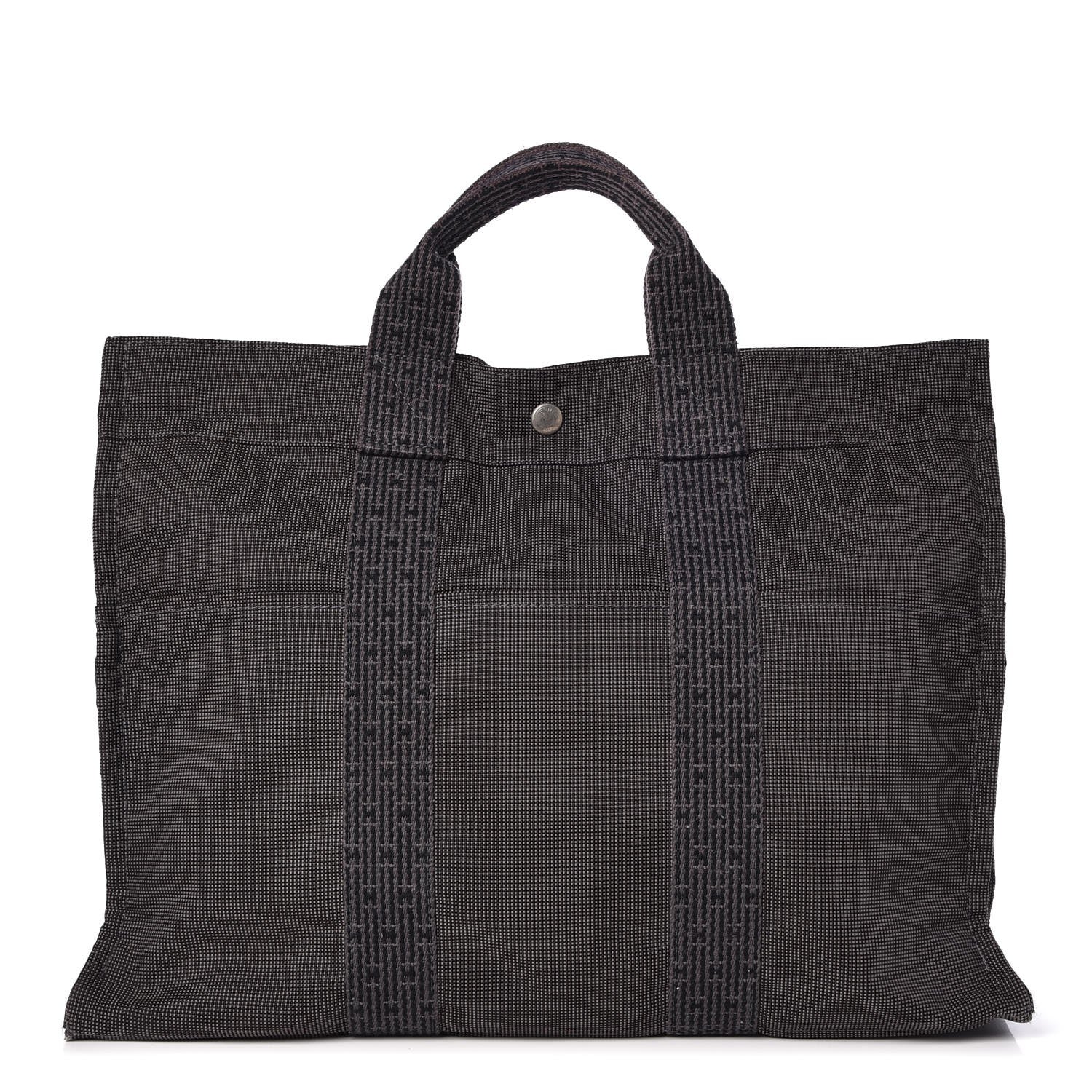 Hermes Canvas Herline MM Tote Grey 1 of 10