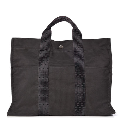 Hermes Canvas Herline MM Tote Grey 1 of 10