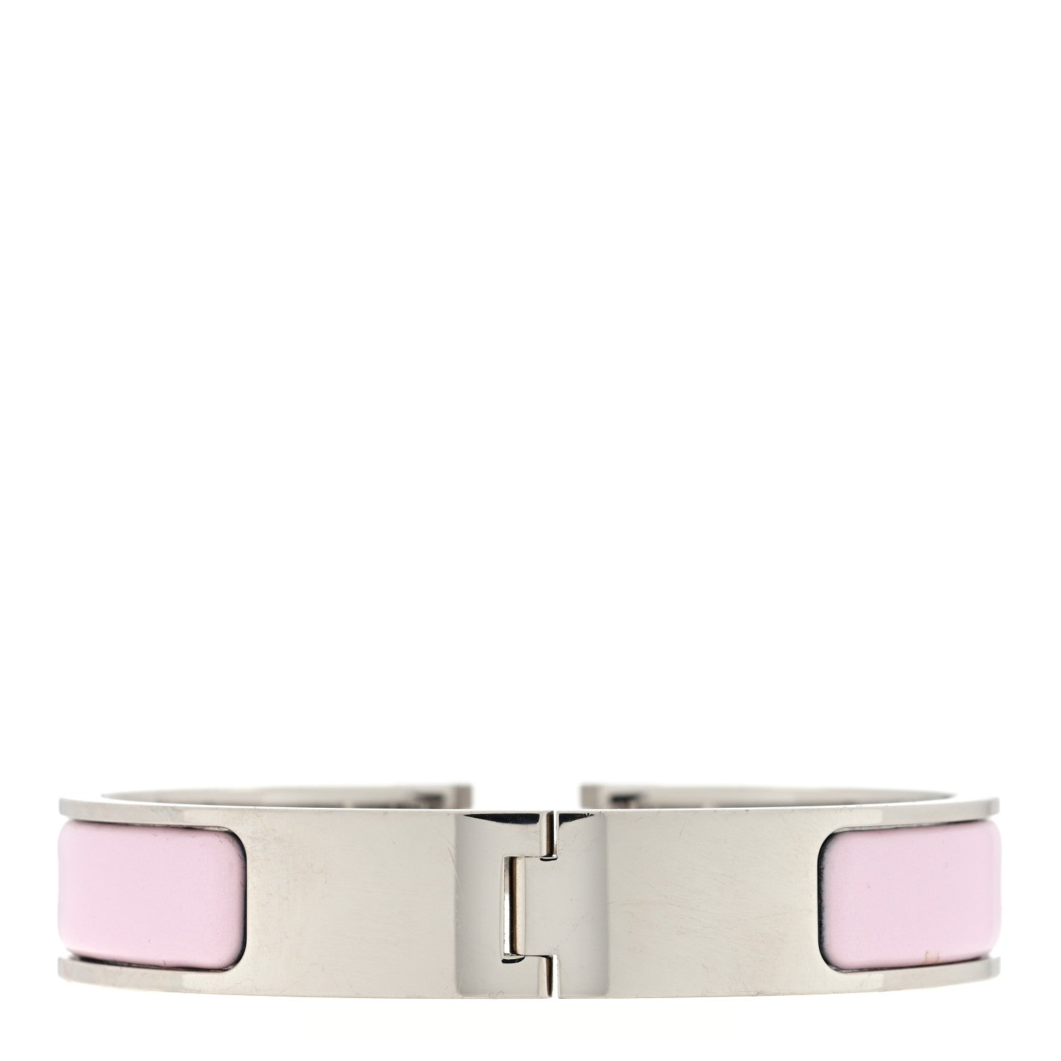 Hermes Enamel Narrow Clic Clac H Bracelet PM Rose Dragee 2 of 3