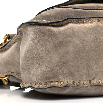 Chloe Suede Calfskin Braided Medium Marcie Satchel Motty Grey 8 of 13