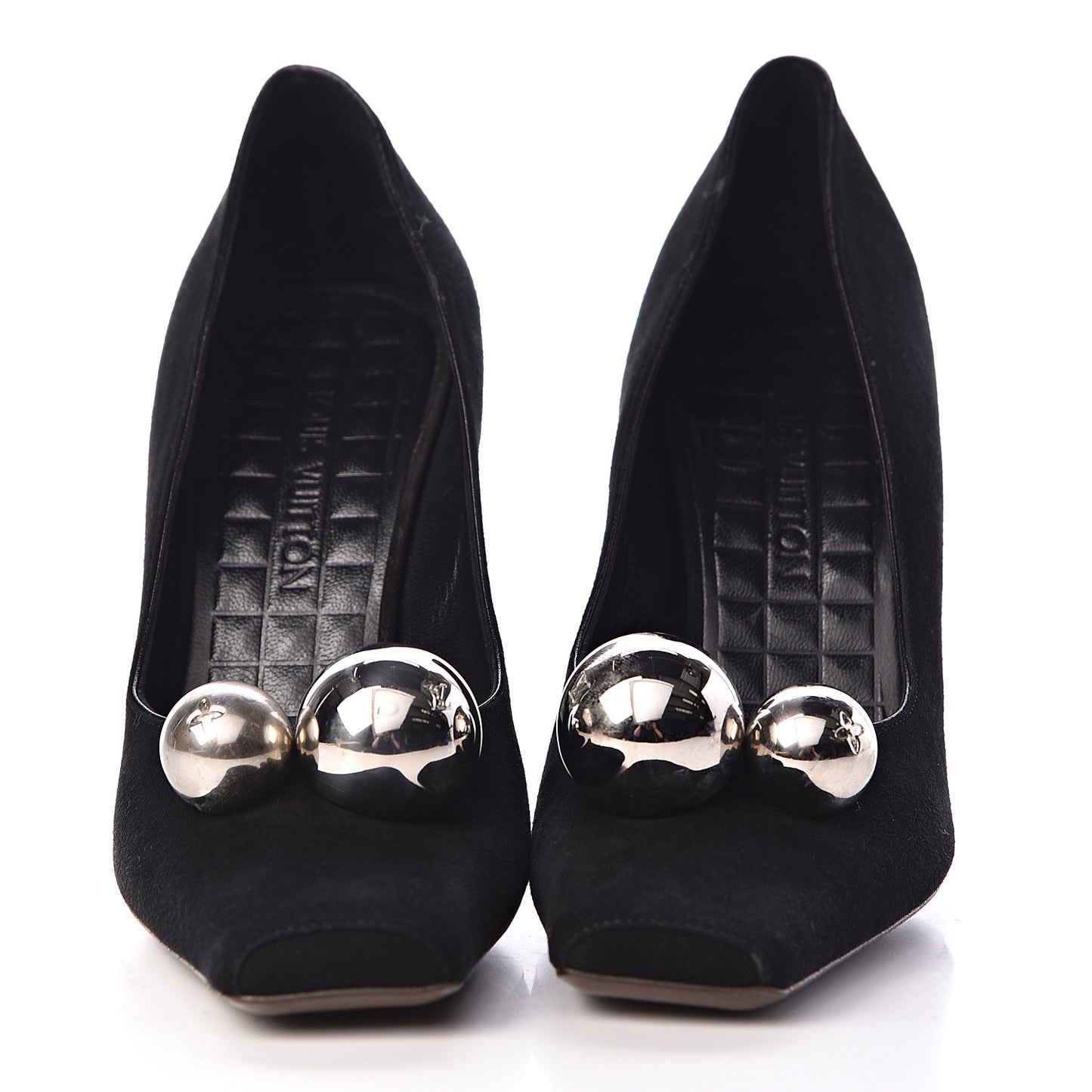 Suede Mirrored Ball Pumps 37 Black