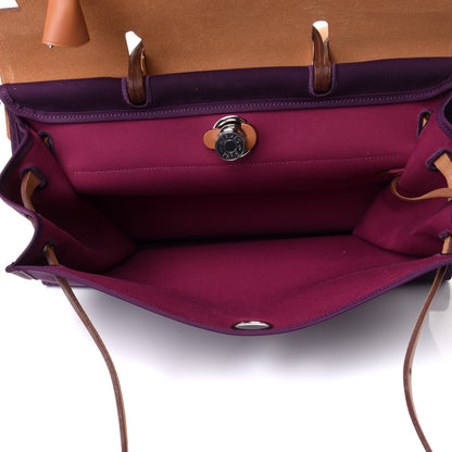 Hermes Toile Vache Hunter Herbag Zip 39 MM Cassis Fauve 5 of 11