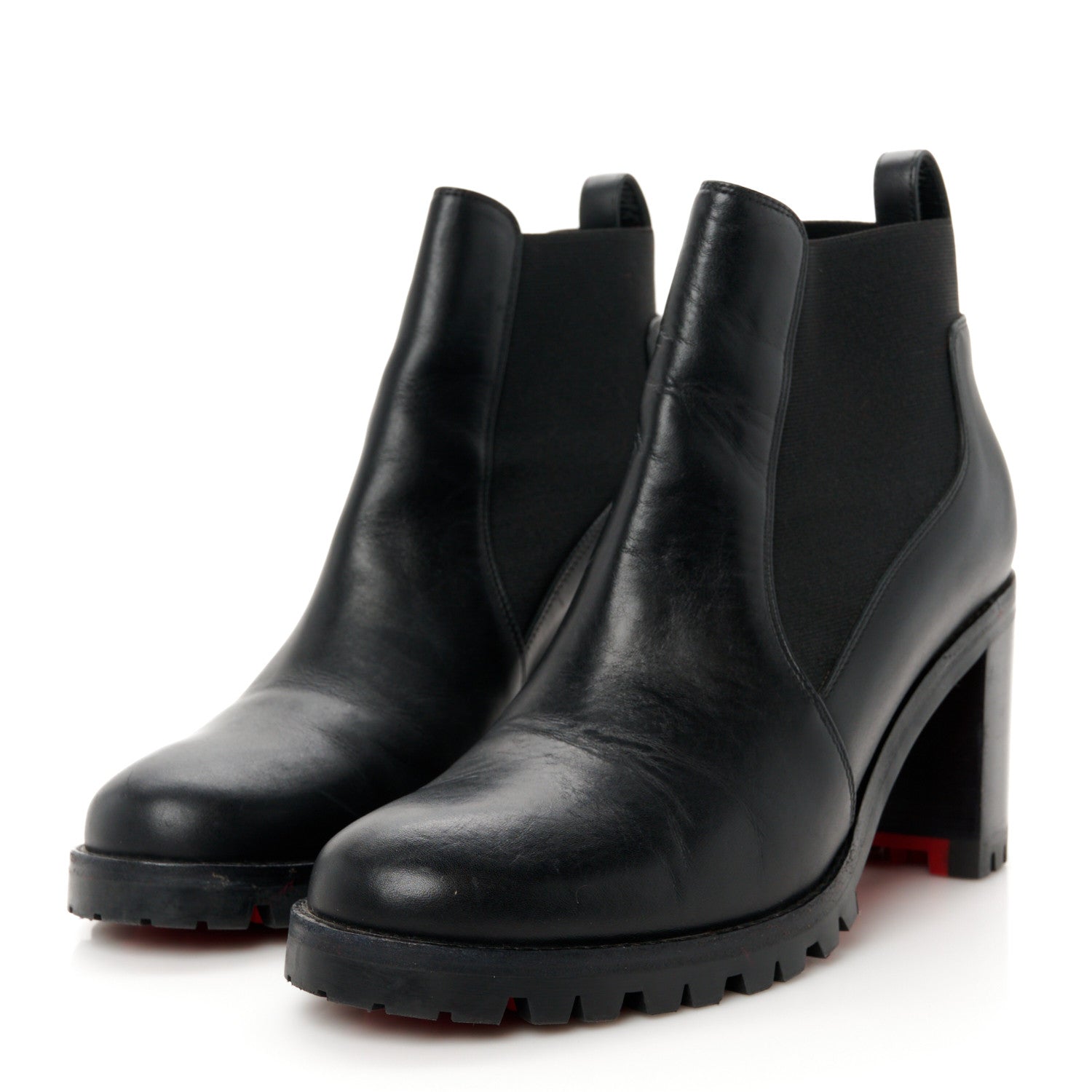 Christian Louboutin Calfskin Marchacroche 70 Chelsea Boots 36 Black 4 of 8