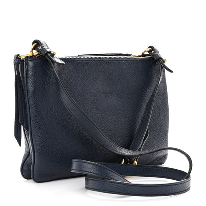 Prada Vitello Phenix Double Zip Crossbody Bag Baltico 3 of 15