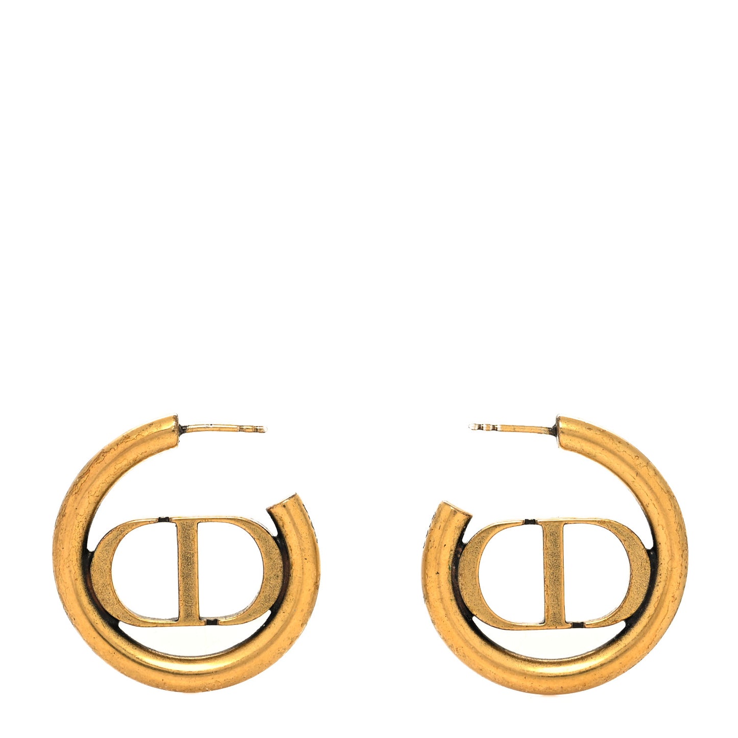 Metal 30 Montaigne Hoop Earrings Aged Gold