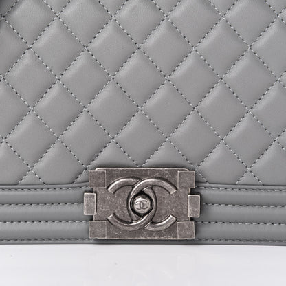 Chanel Lambskin Quilted Medium Boy Flap Grey 10 of 10