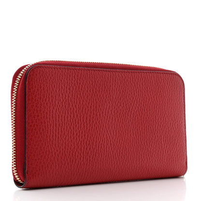 Gucci Dollar Calfskin GG Zip Around Wallet Red 3 of 8