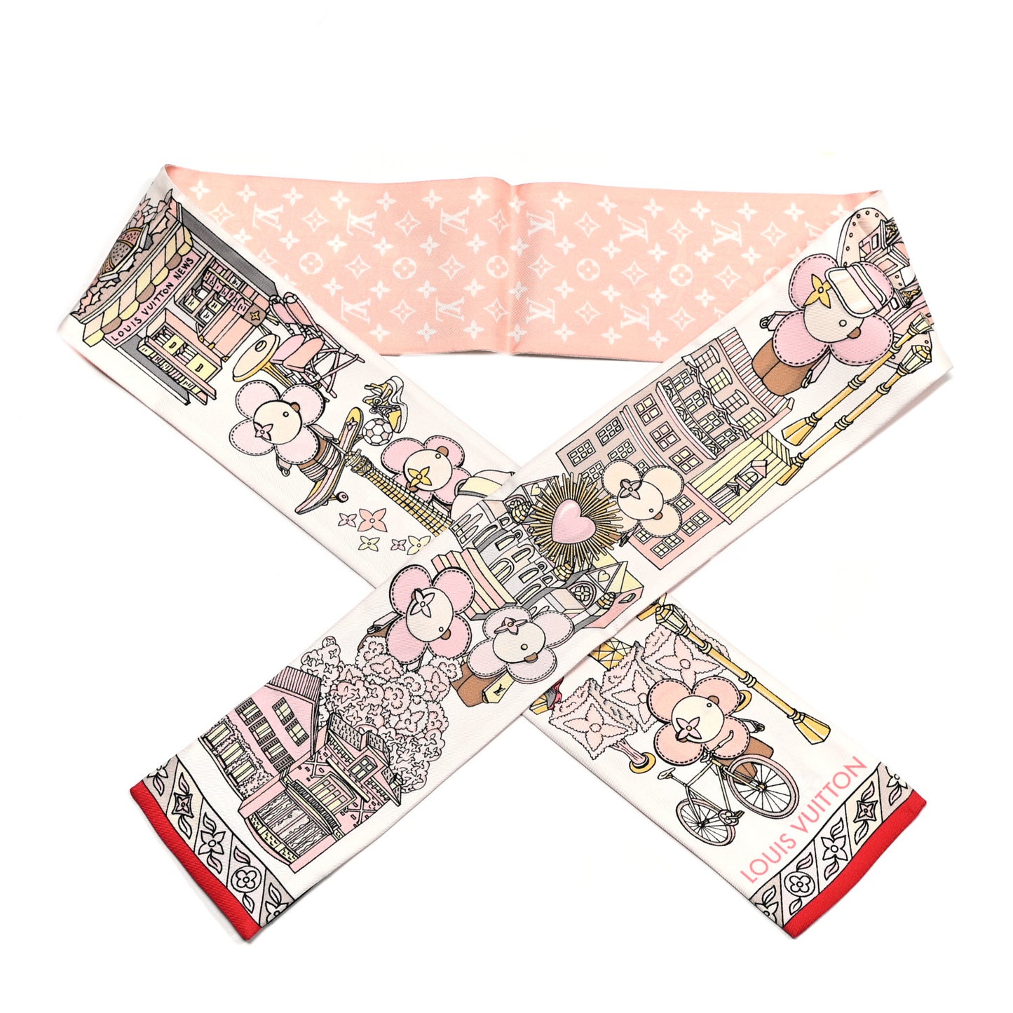 Silk Monogram Vivienne Hide and Seek Square Bandeau Rose