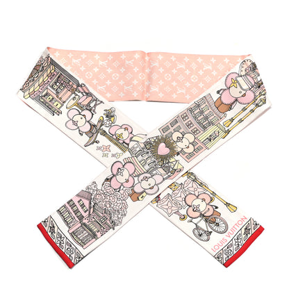 Louis Vuitton Silk Monogram Vivienne Hide and Seek Square Bandeau Rose 1 of 3