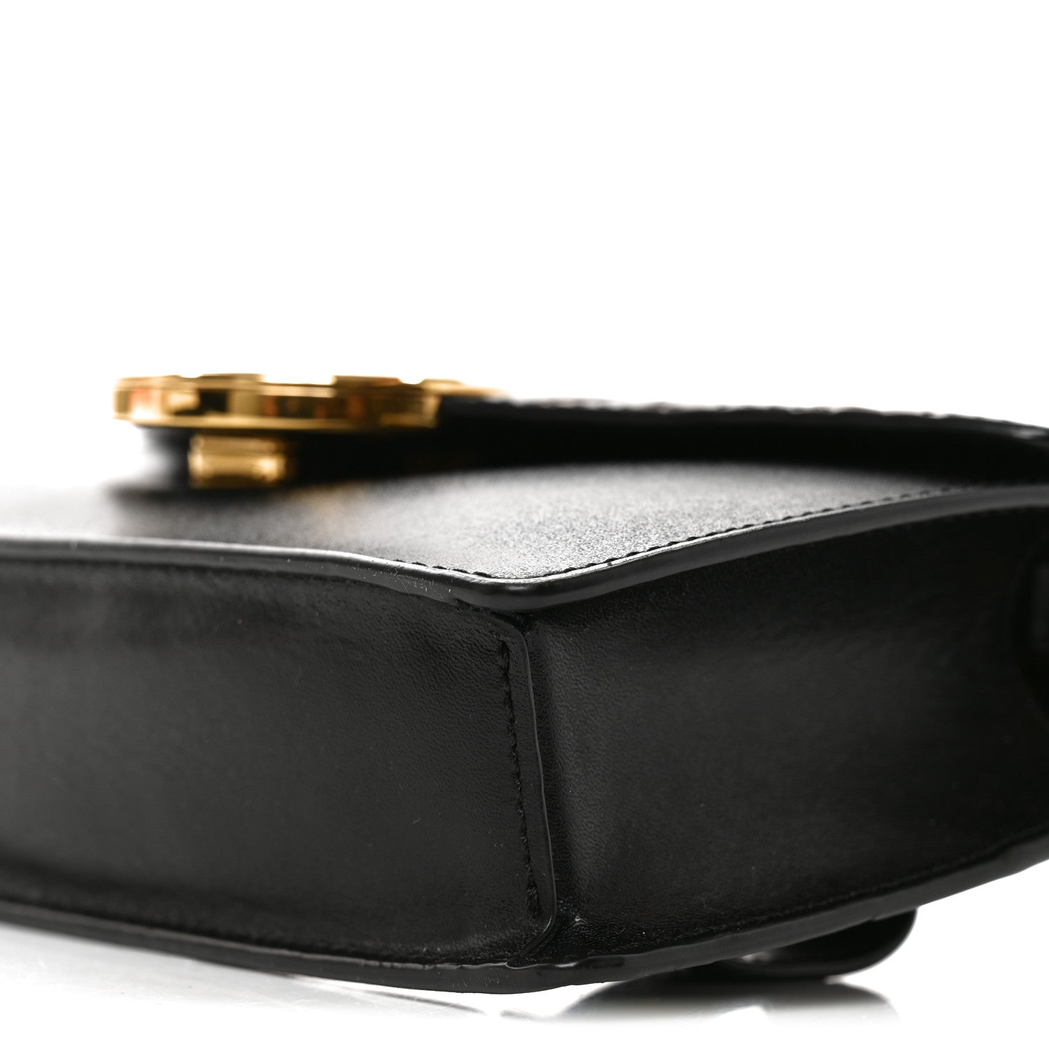 Fendi Vitello Liberty F is Fendi Bi-Color FF 1974 Embossed Envelope Belt Bag Maya Black 9 of 9