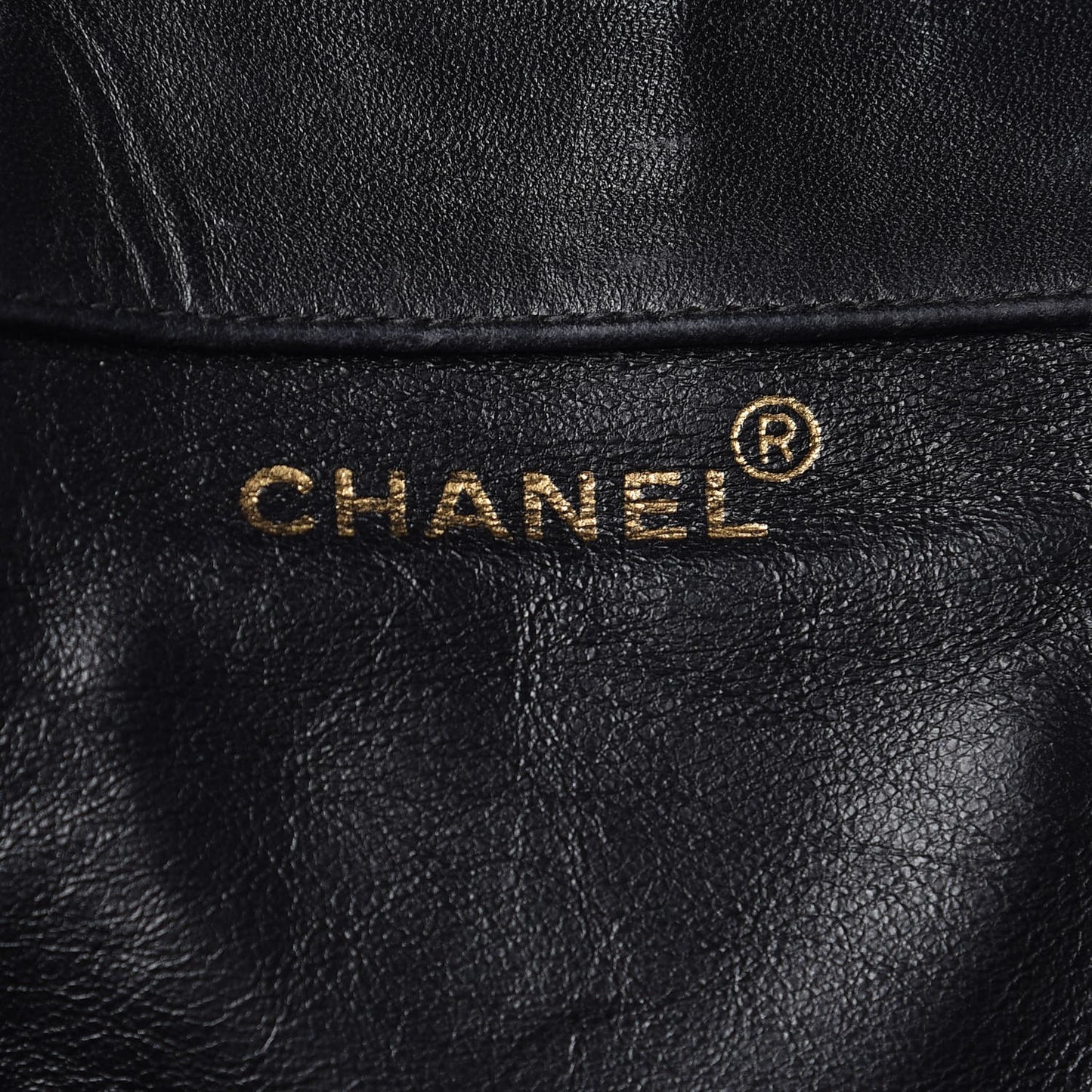 Lambskin Quilted Drawstring Backpack Black