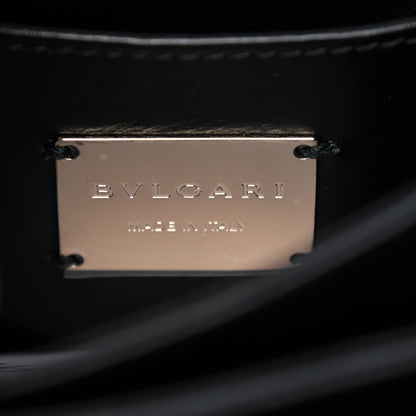 Bulgari Calfskin Serpenti Forever Top Handle White Black 6 of 14