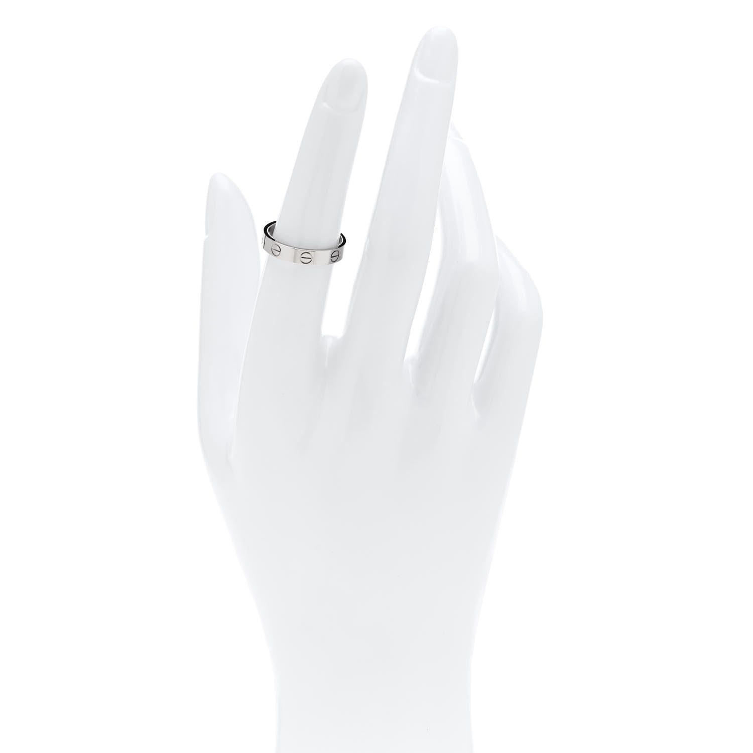 Cartier 18K White Gold 3.5mm LOVE Wedding Band Ring 52 6 2 of 4