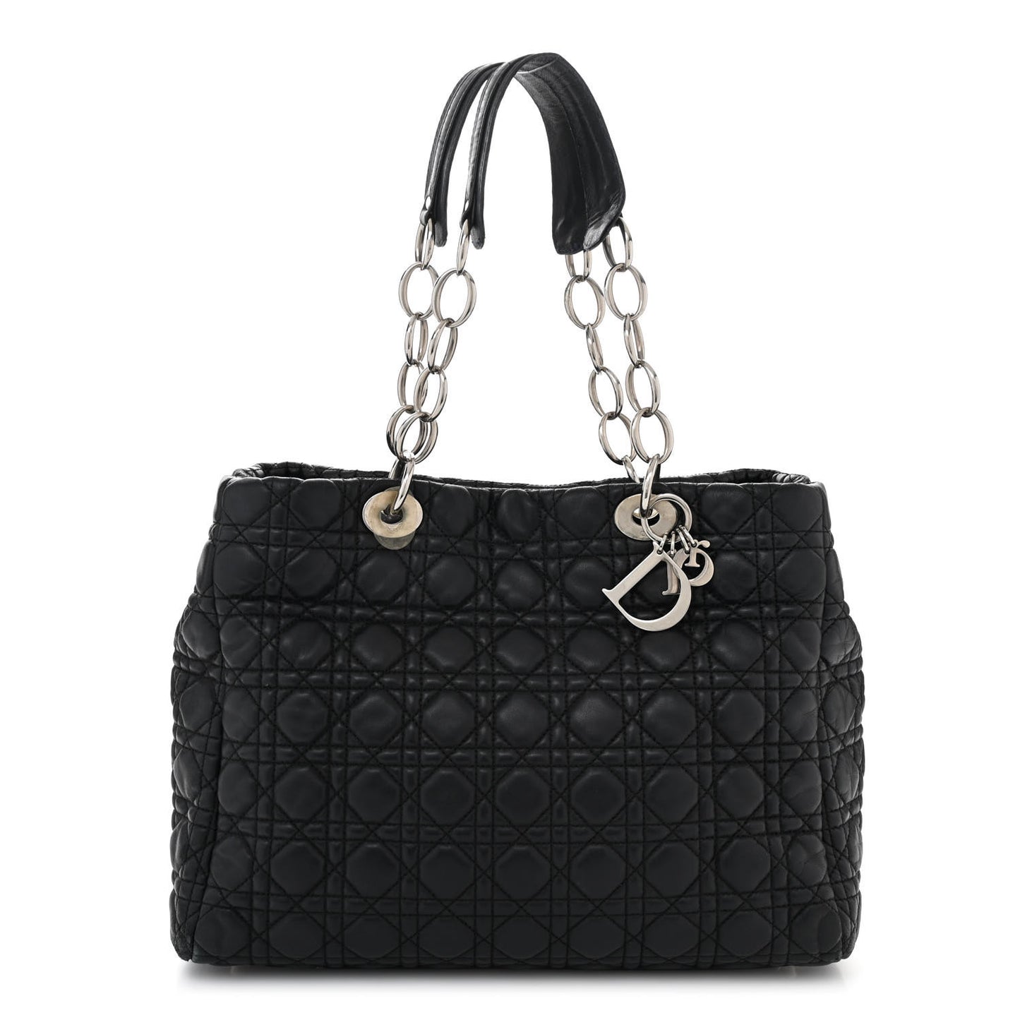 Lambskin Cannage Medium Dior Soft Shopping Tote Black