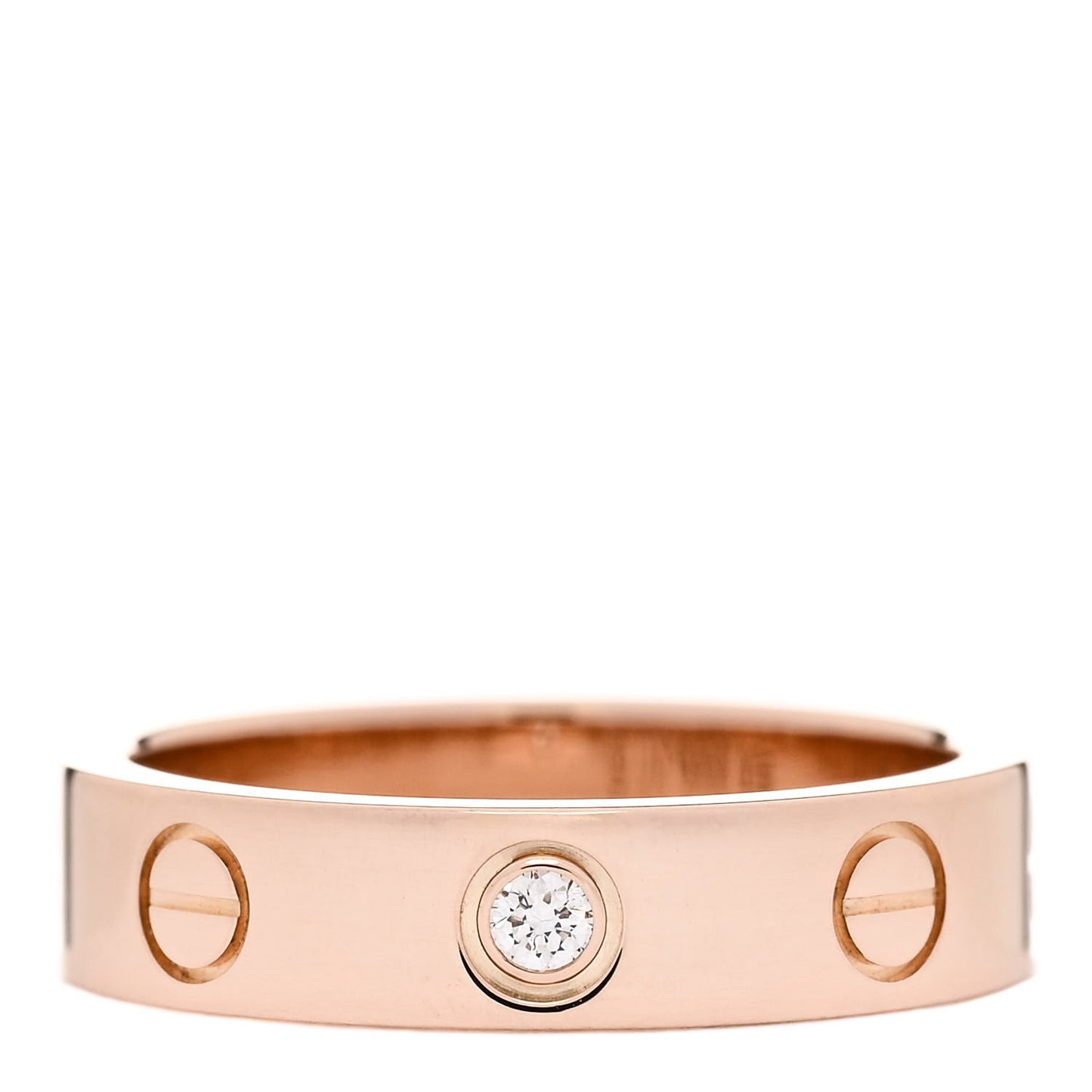 18K Pink Gold Diamond 4mm LOVE Wedding Band Ring 47 4