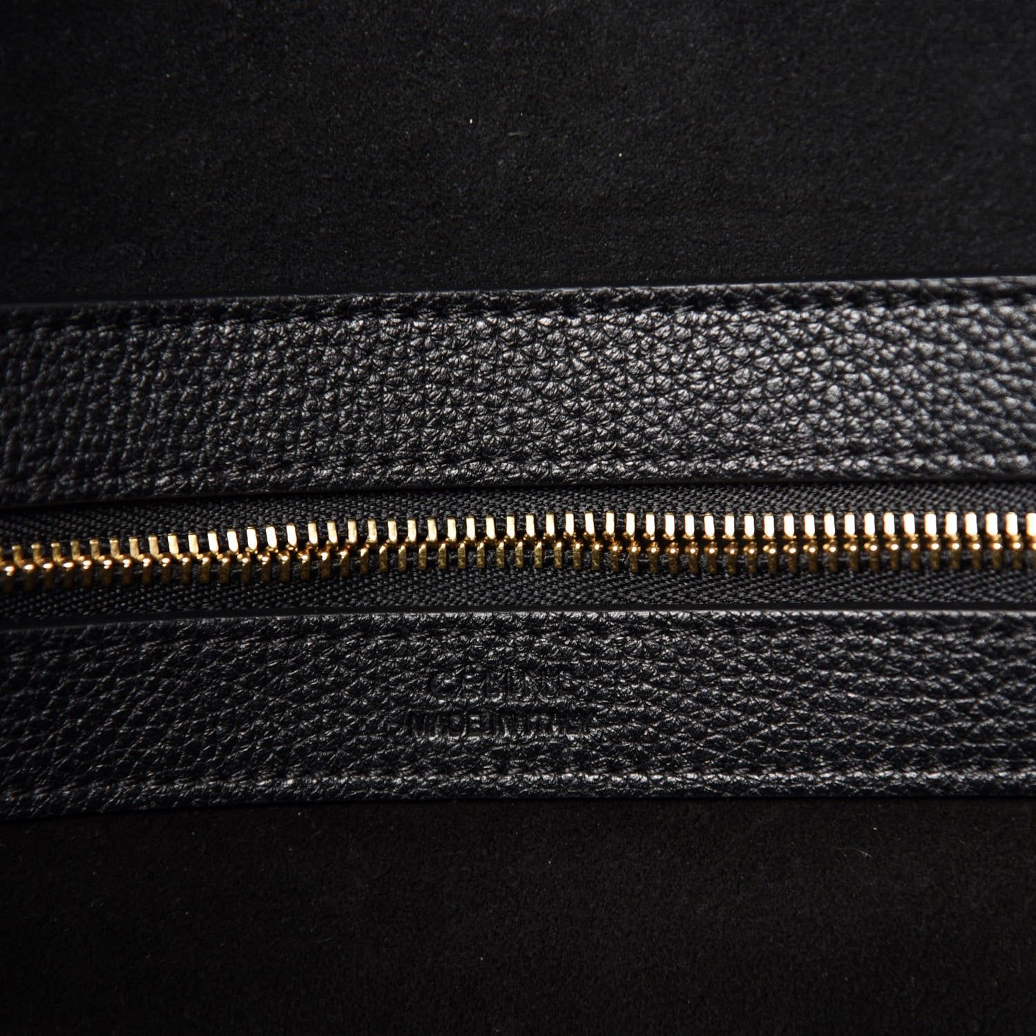 Celine Soft Grained Calfskin Small Belt Cabas Phantom Black 8 of 10