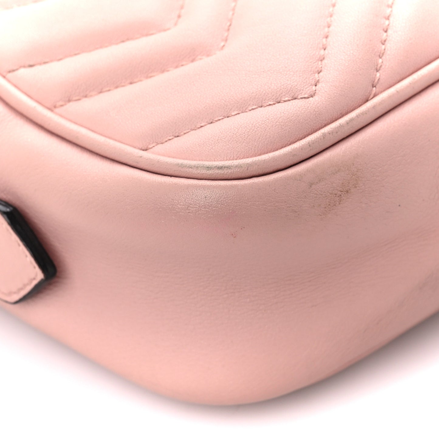 Calfskin Matelasse Mini GG Marmont Chain Shoulder Bag Perfect Pink