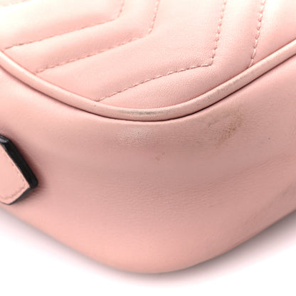 Gucci Calfskin Matelasse Mini GG Marmont Chain Shoulder Bag Perfect Pink 10 of 11