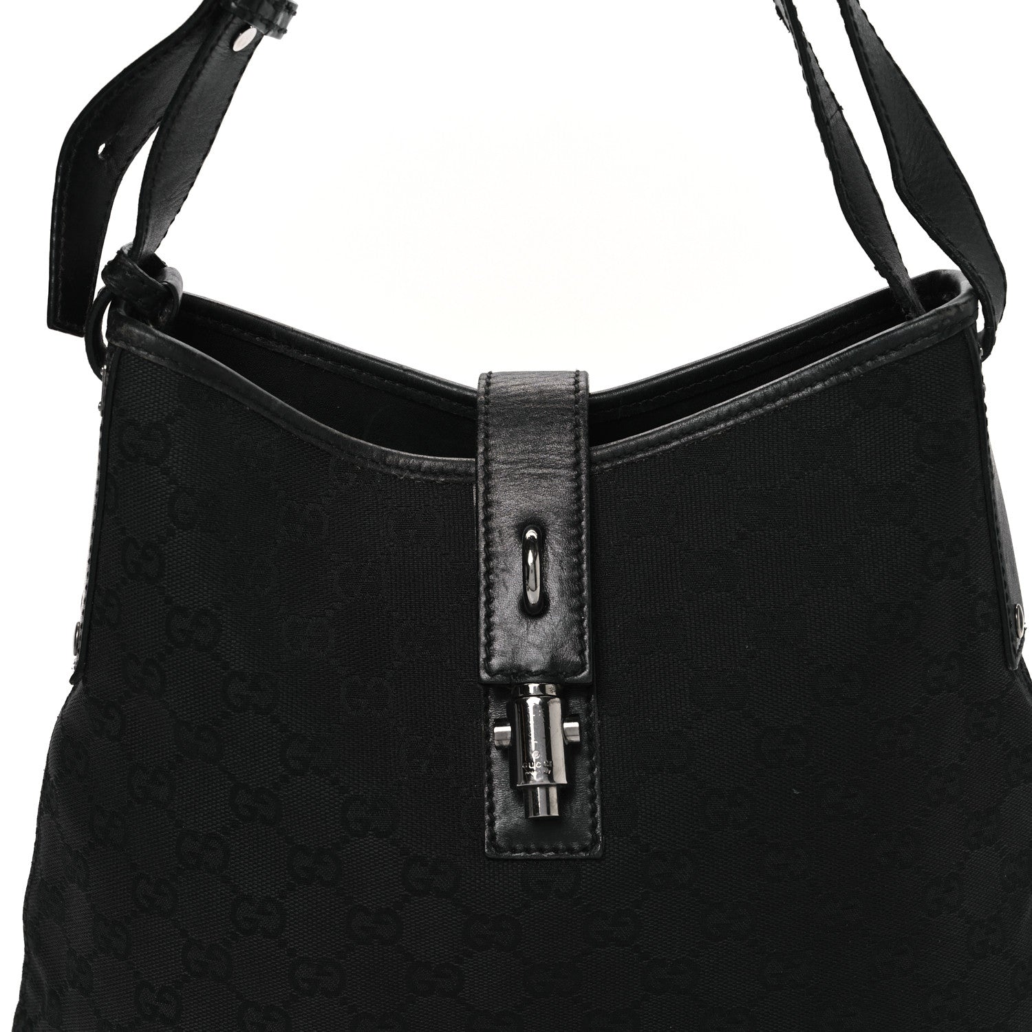 Gucci Monogram Piston Shoulder Bag Black 8 of 15