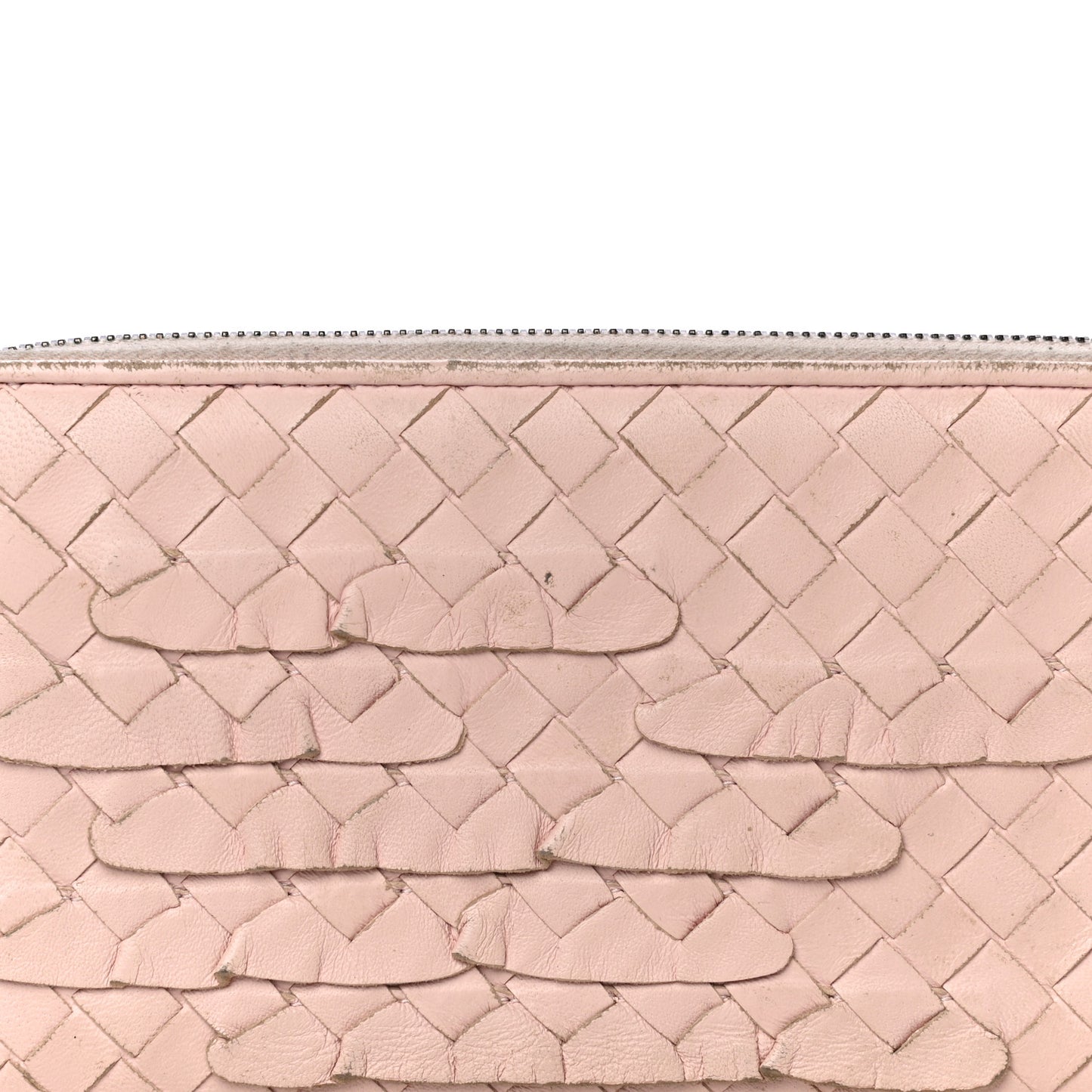 Nappa Intrecciato Zip Around Wallet Petal Pink