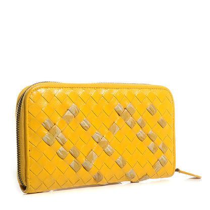 Bottega Veneta Vitellino Lisse Intrecciato Zip Around Wallet Yolk Paille 3 of 8