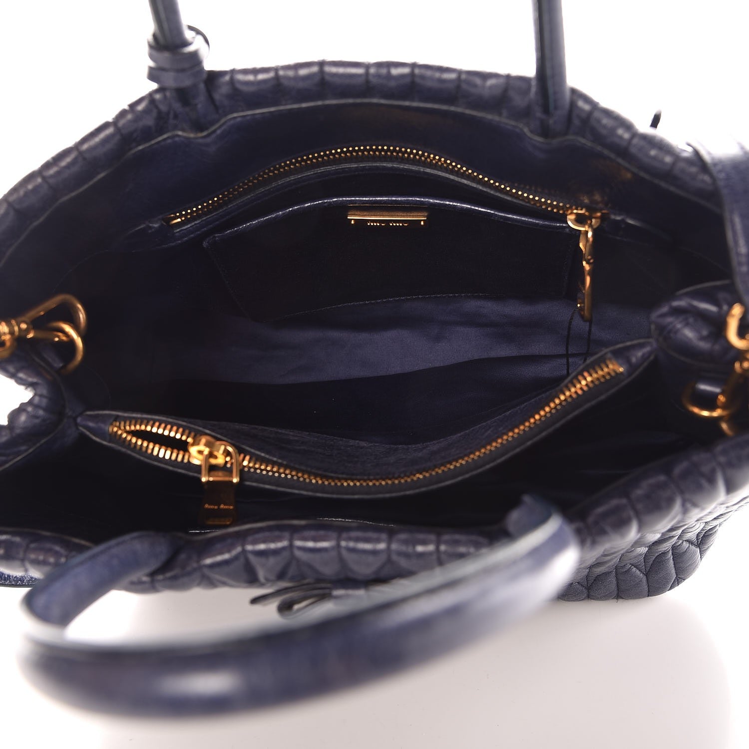 Miu Miu Vitello Lux Matelasse Tote Bleuette 6 of 13