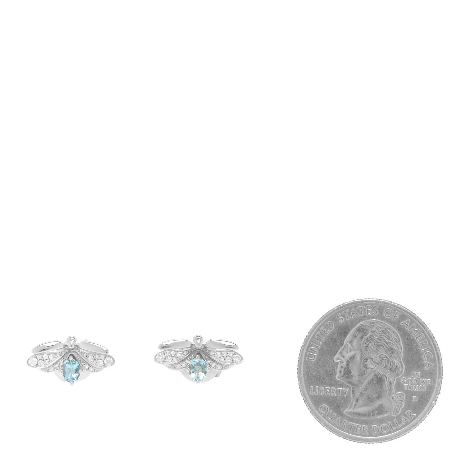 Tiffany Platinum Diamond Aquamarine Paper Flowers Firefly Earrings 2 of 4