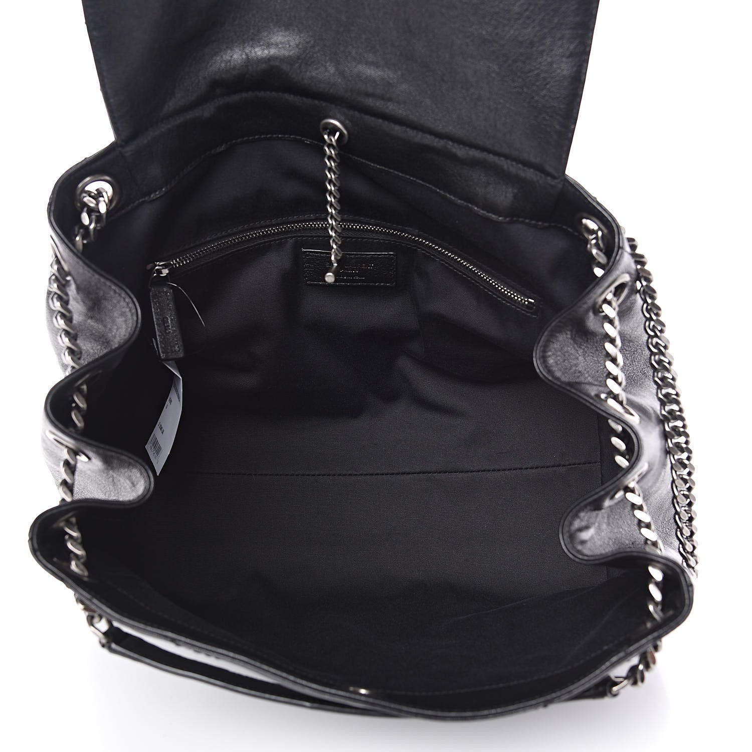 Saint Laurent Vintage Lambskin Chevron Monogram Medium Nolita Black 5 of 11