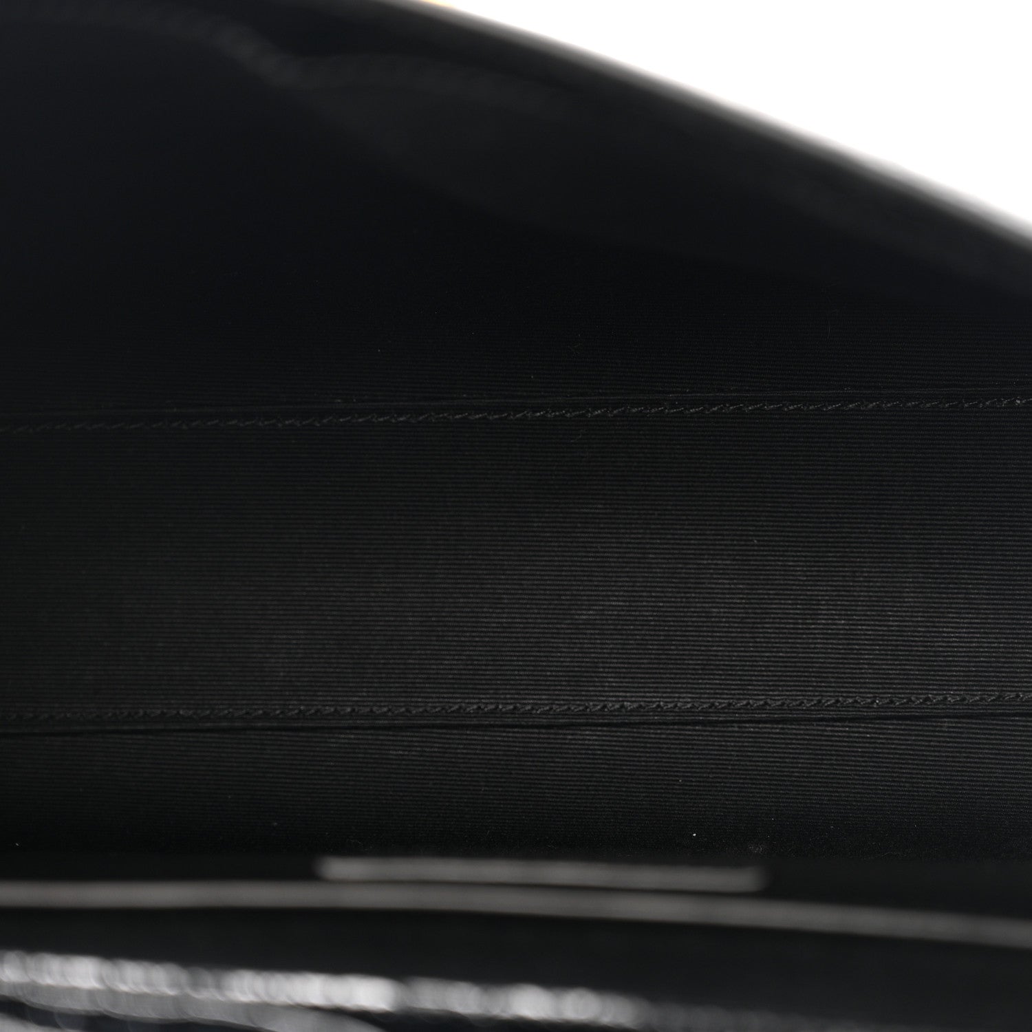 Saint Laurent Shiny Calfskin Crocodile Embossed Manhattan Baguette Black 5 of 11