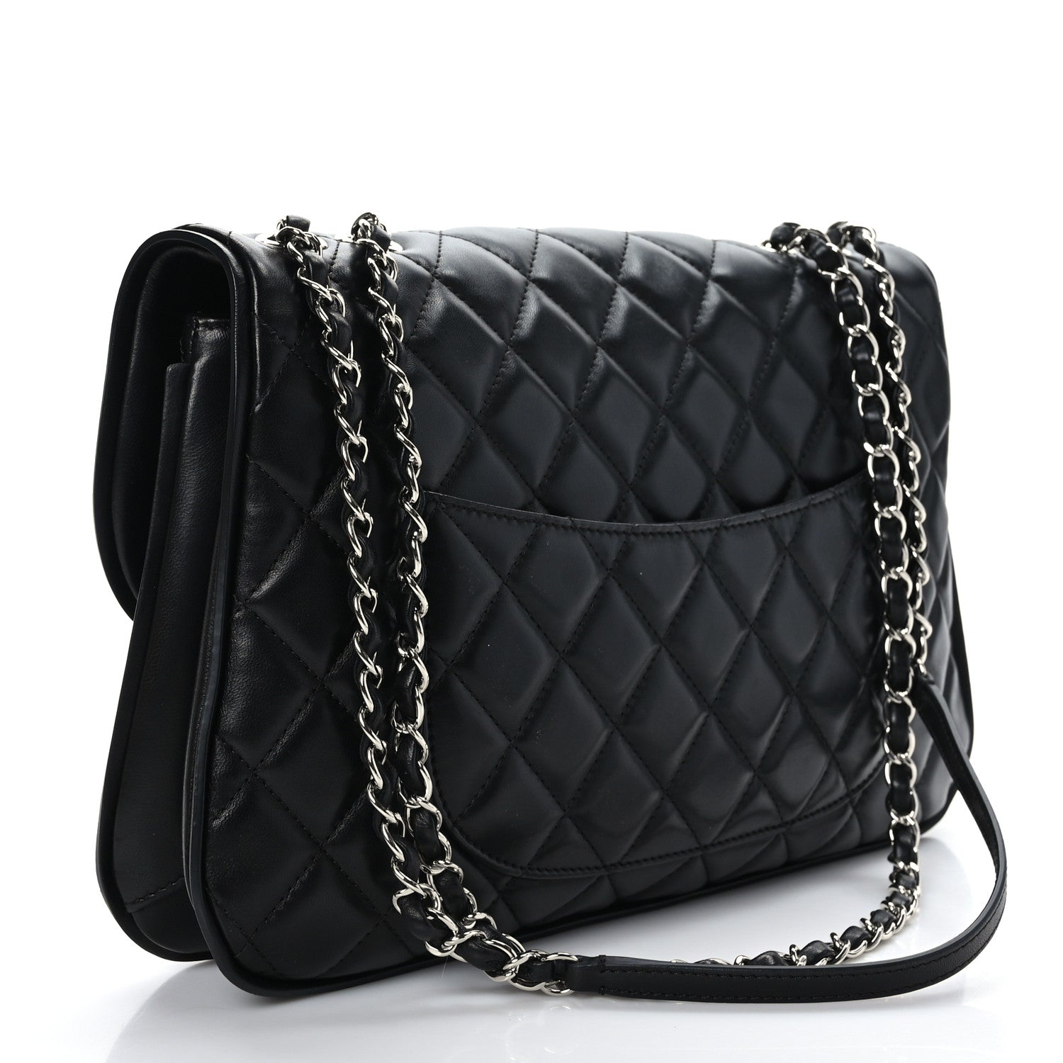 Chanel Lambskin Quilted Large Pagode Piping Flap Black 2 of 8