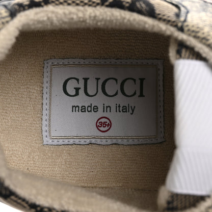Gucci GG Supreme Monogram Mix Monogram Womens Rhyton Sneakers 35.5  Black Blue Wild Rose White Beige 8 of 9