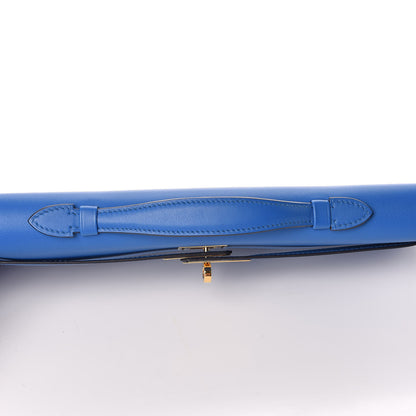 Hermes Swift Kelly Cut Clutch Pochette Bleu Zanzibar 22 of 23