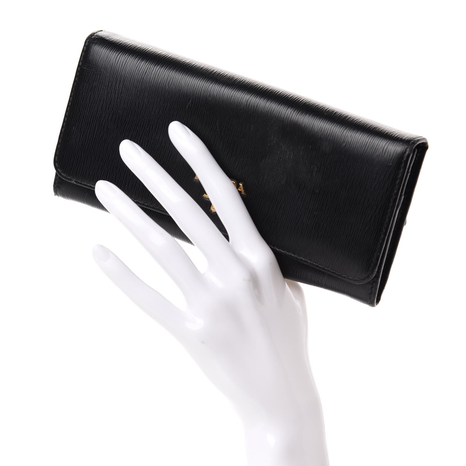 Prada Vitello Move Continental Flap Wallet Black 2 of 11