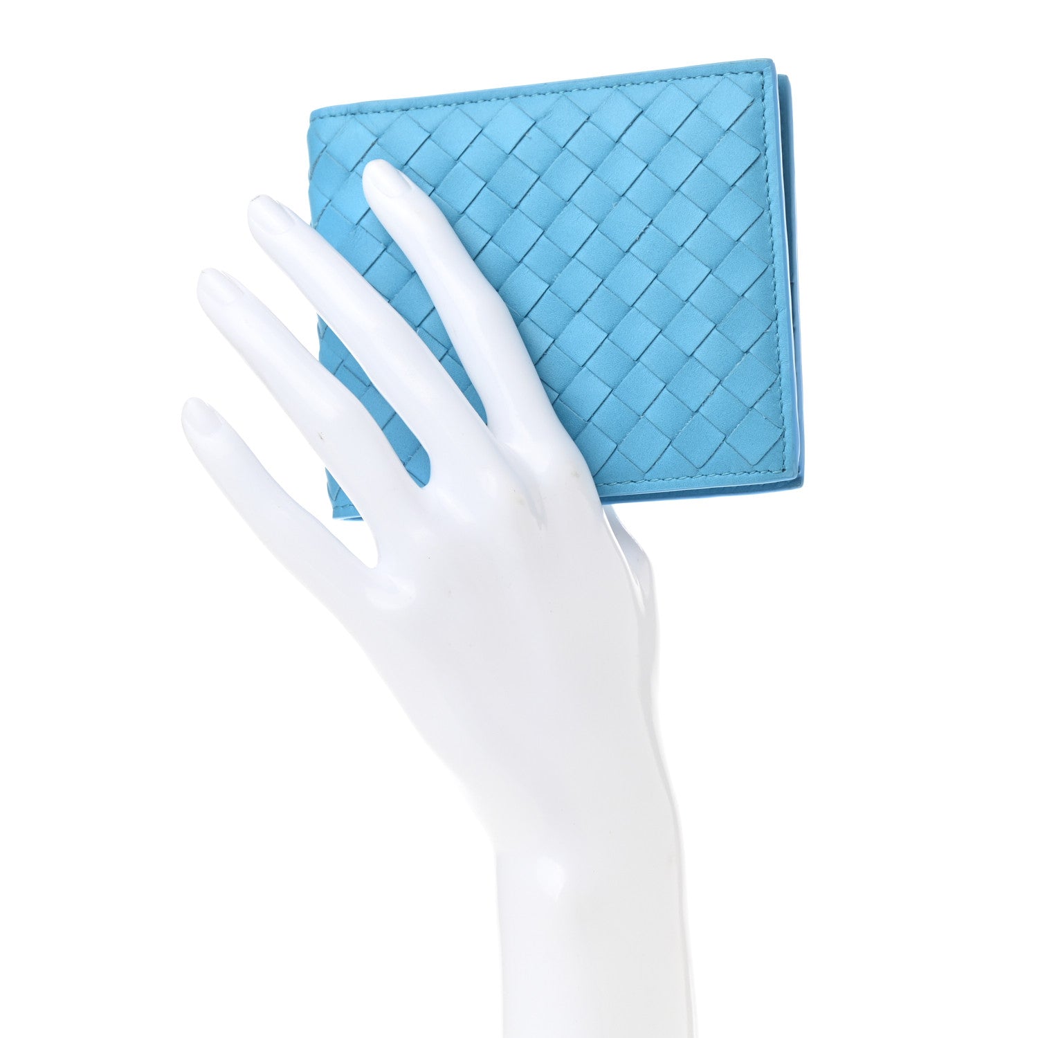 Bottega Veneta Nappa Intrecciato Bifold Wallet Sky Blue 2 of 10