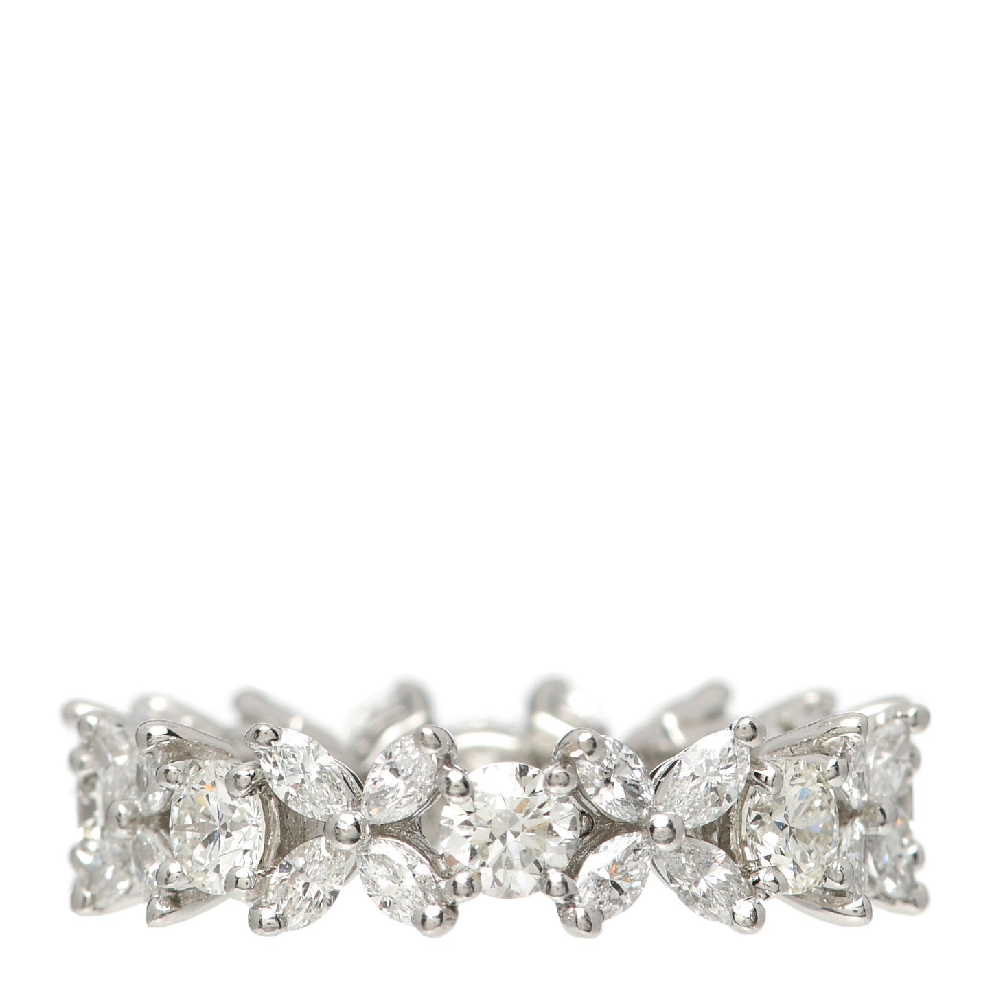 Platinum Diamond Victoria Alternating Band Ring 51 5.75