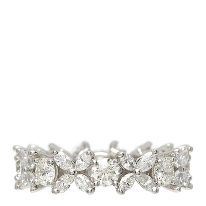 Tiffany Platinum Diamond Victoria Alternating Band Ring 51 5.75 1 of 10