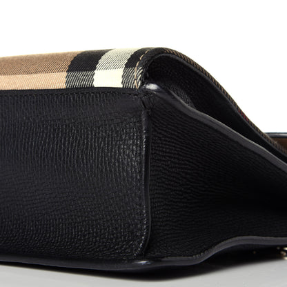 Burberry Derby Calfskin House Check Small Macken Crossbody Bag Black 10 of 10