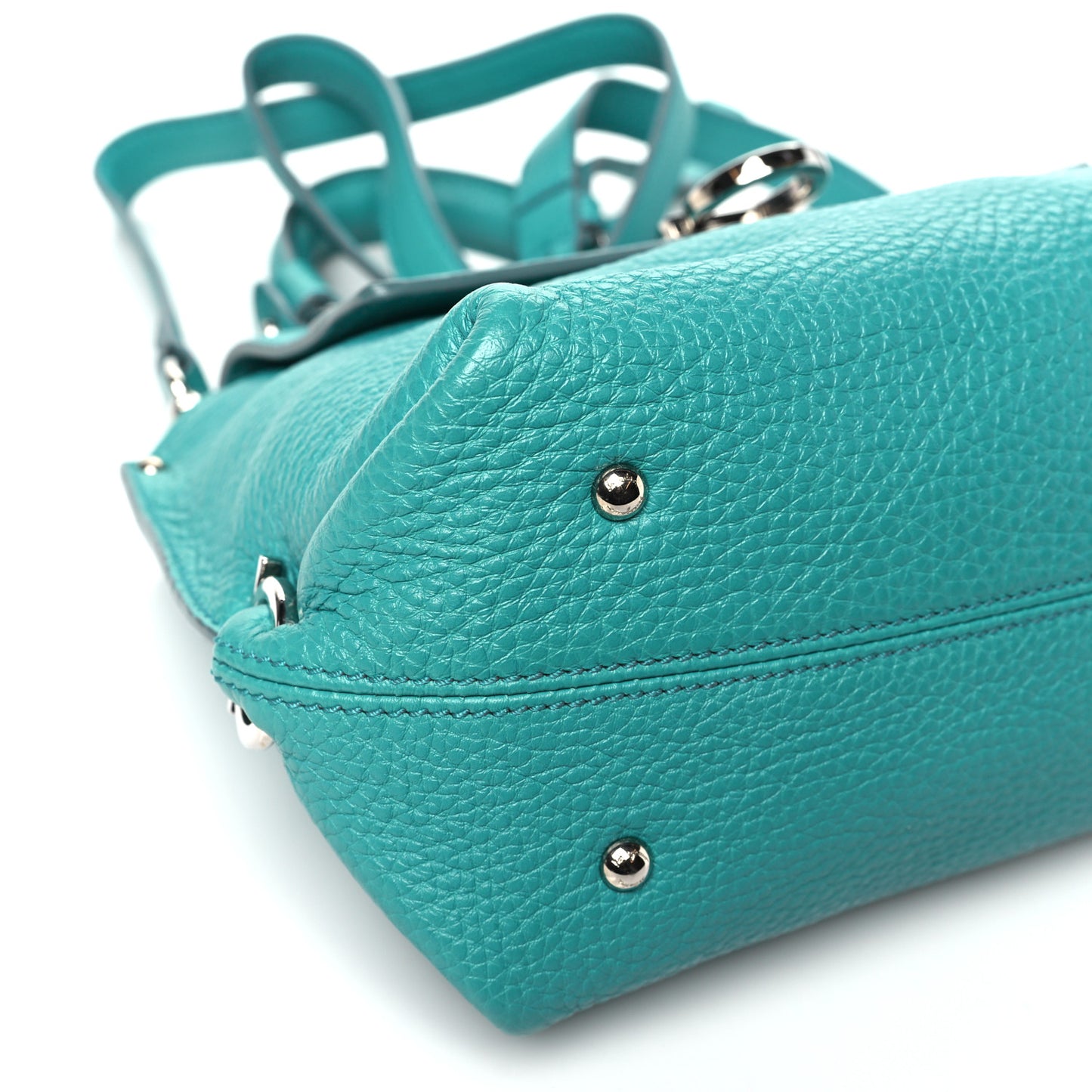 Grained Calfskin Sofia Satchel Teal