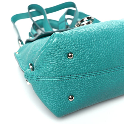 Salvatore Ferragamo Grained Calfskin Sofia Satchel Teal 9 of 10