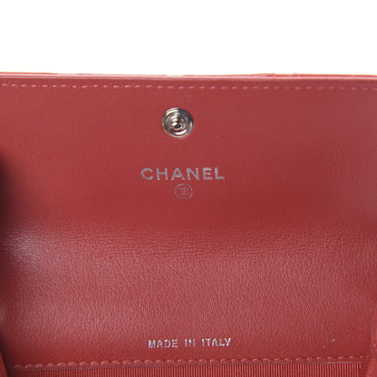 Chanel Patent Quilted Flap Card Holder Dark Pink 5 of 7