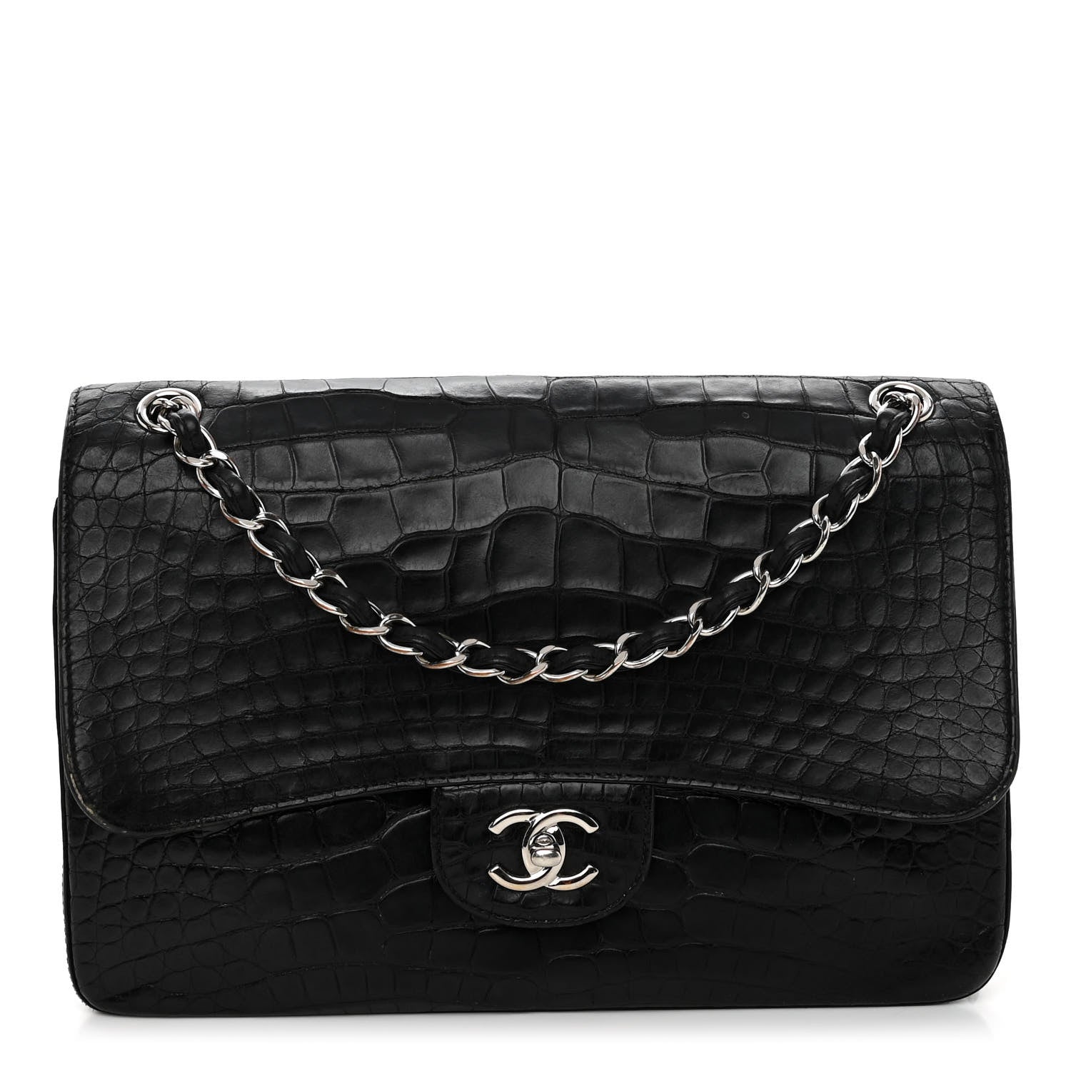 Chanel Alligator Jumbo Double Flap Black 1290091 – FASHIONPHILE