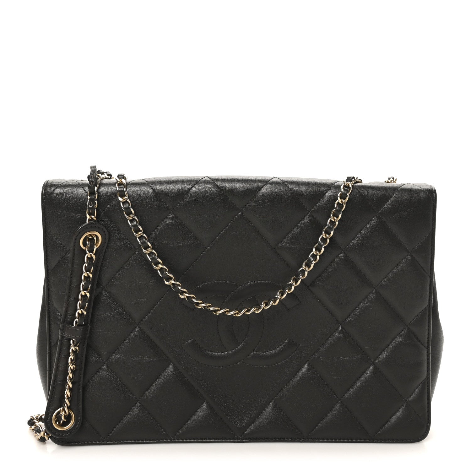 Chanel Lambskin Quilted Large Diamond CC Flap Black 1 of 10