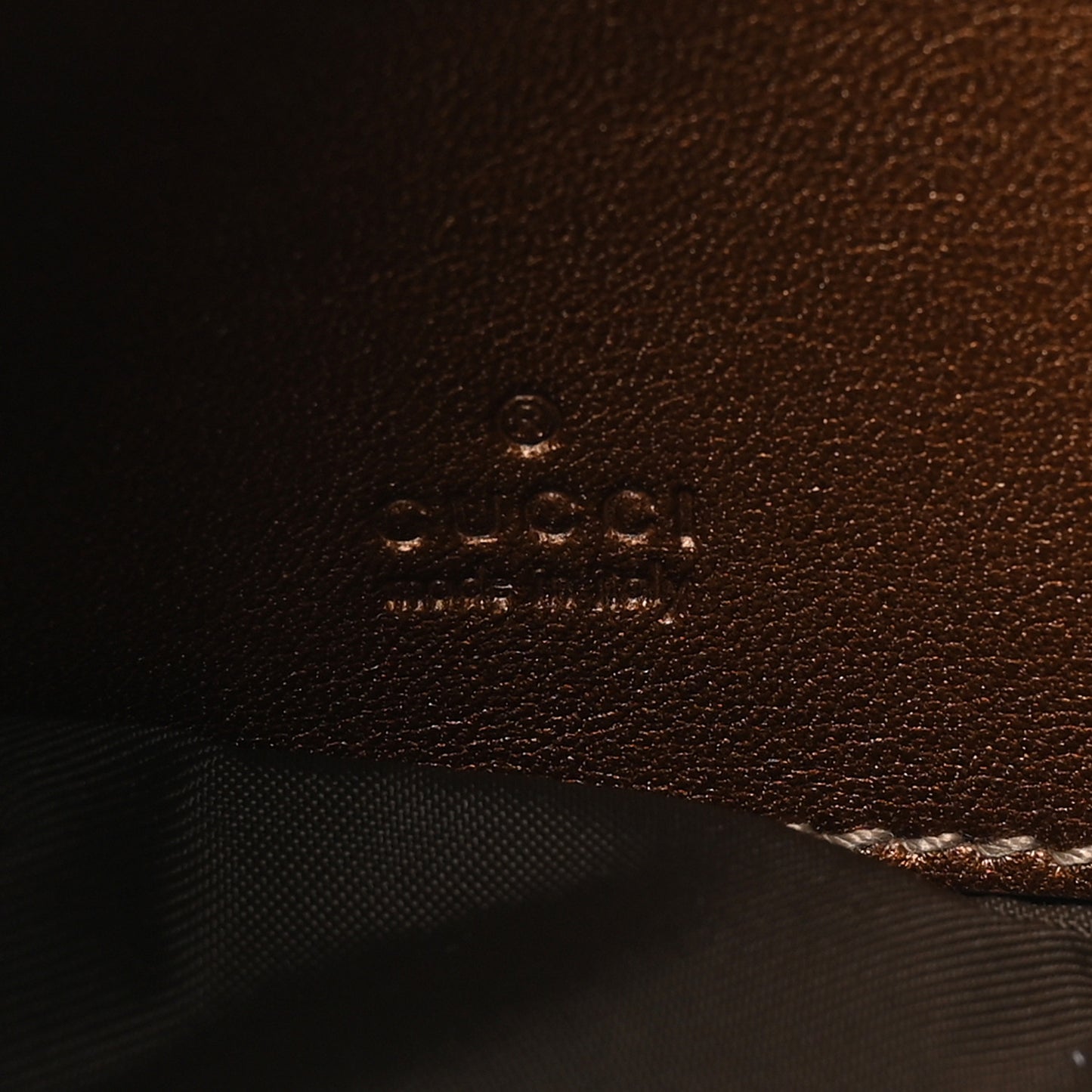 Crystal GG Monogram Metallic Calfskin Hearts Wristlet Bronze