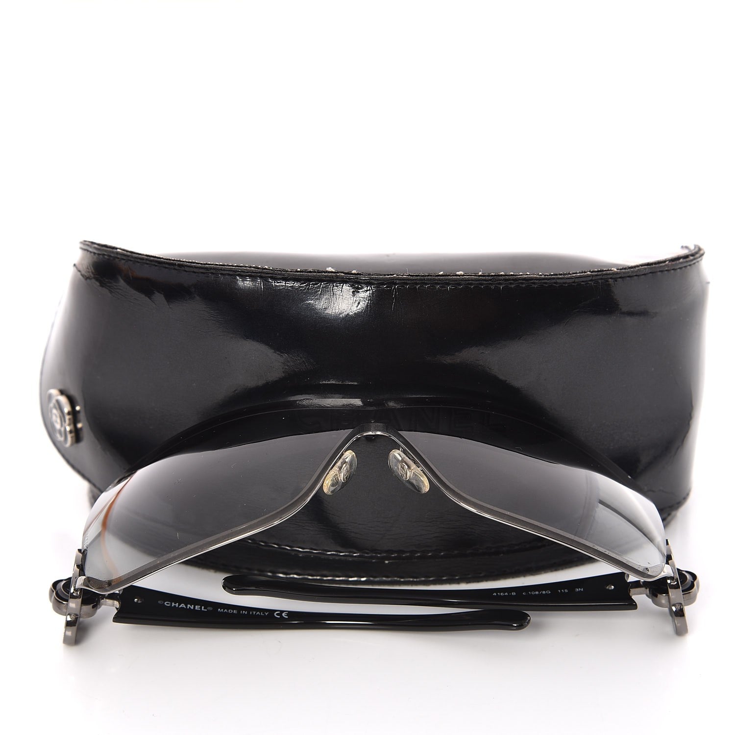 Chanel Swarovski Crystal Camellia CC Sunglasses 4164-B Black 8 of 8
